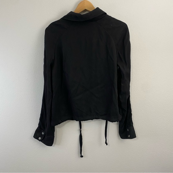 Anthropologie Marrakech Brushed Twill Moto Motorcycle Jacket Coat Black Large - Picture 6 of 8